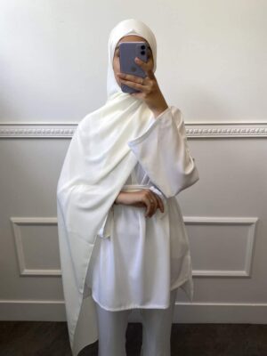 Hijab en crêpe 31 – Blanc Cassé