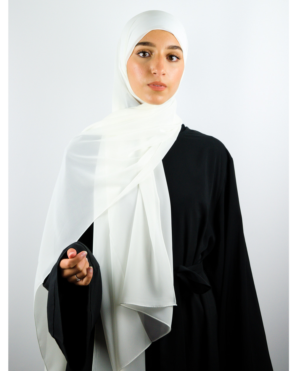 Hijab mousseline Blanc