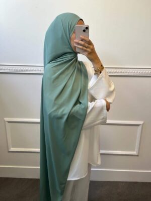 Hijab en crêpe – 14 Bleu vert