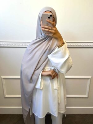 Hijab en crêpe – 18 Gris Doux