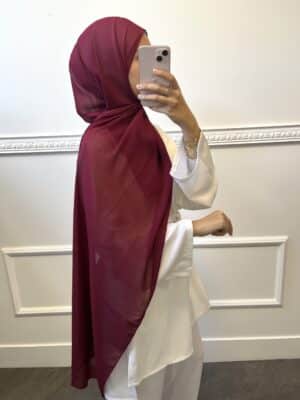 Hijab mousseline Cerise