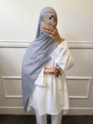 Hijab mousseline Gris