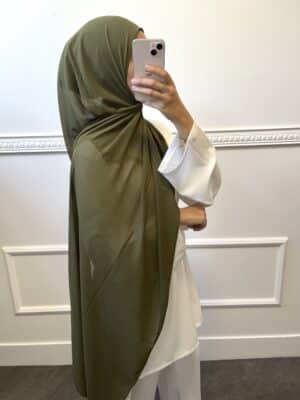 Hijab mousseline Kaki