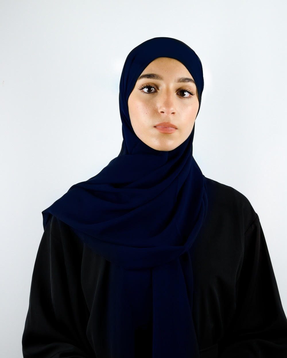 Hijab mousseline Bleu marine