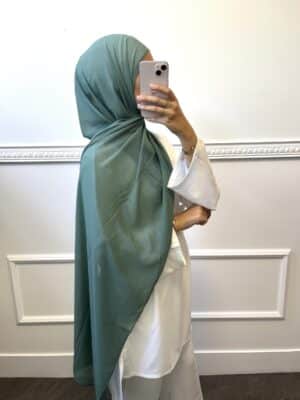 Hijab mousseline Vert d’eau