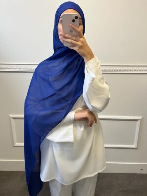 Hijab mousseline Bleu électrique