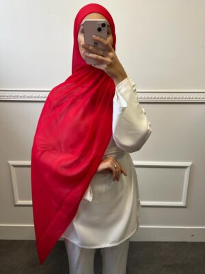Hijab mousseline Rouge