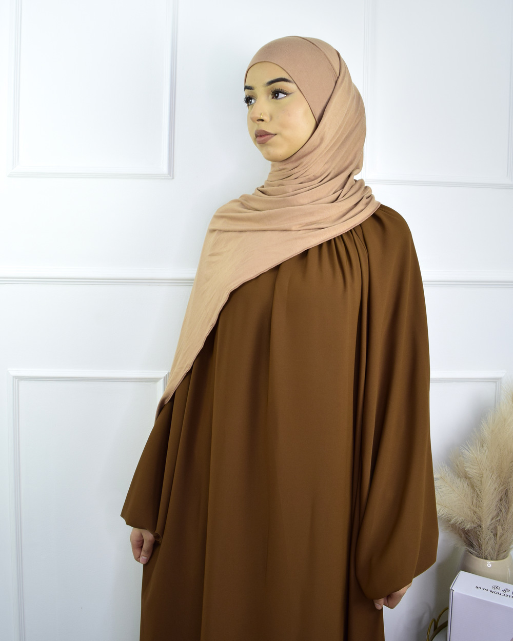 Hijab à enfiler en jersey – Sable