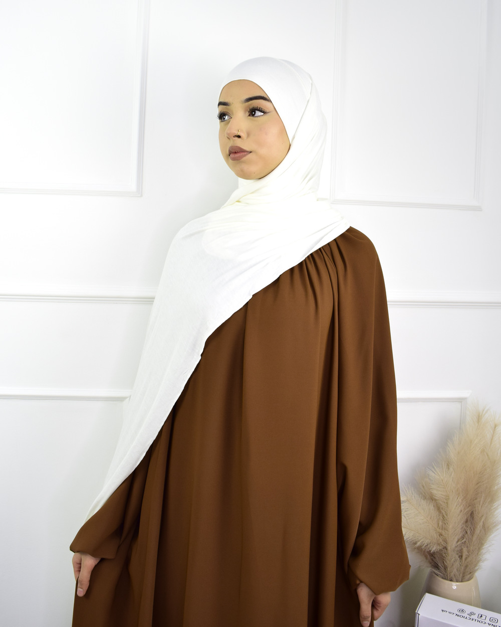 Hijab à enfiler en jersey – Blanc