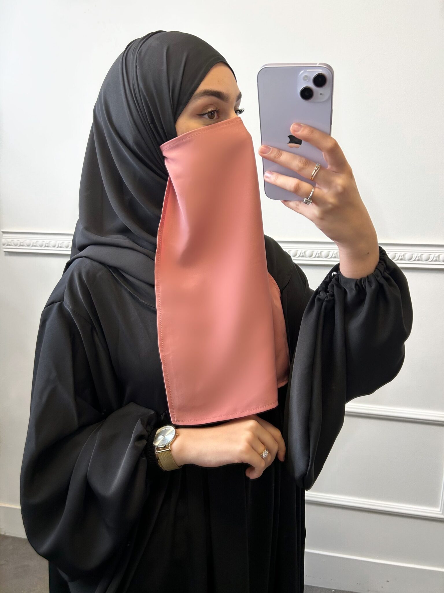 Half Niqab rose intense