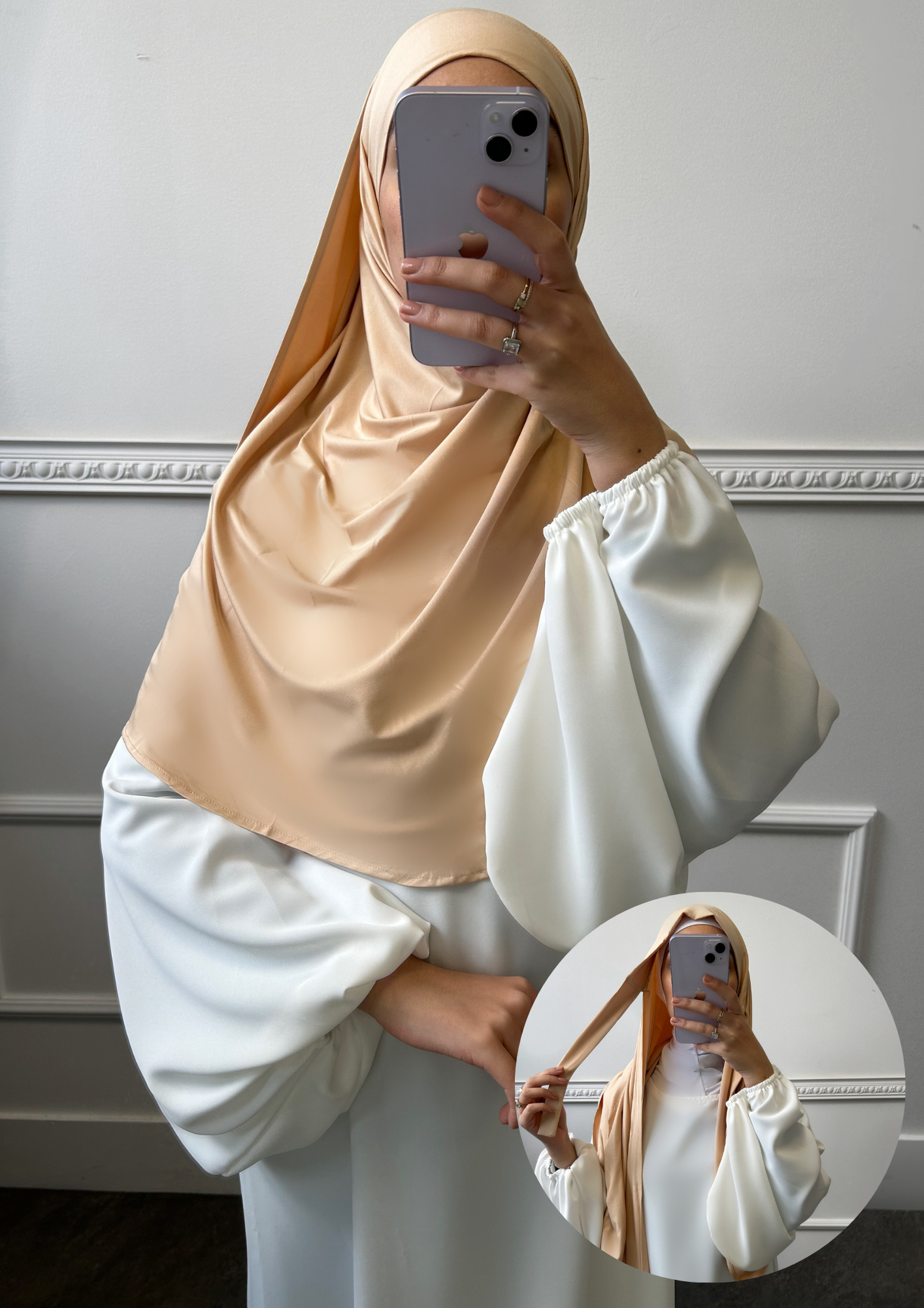 Hijab à nouer en Jersey Beige
