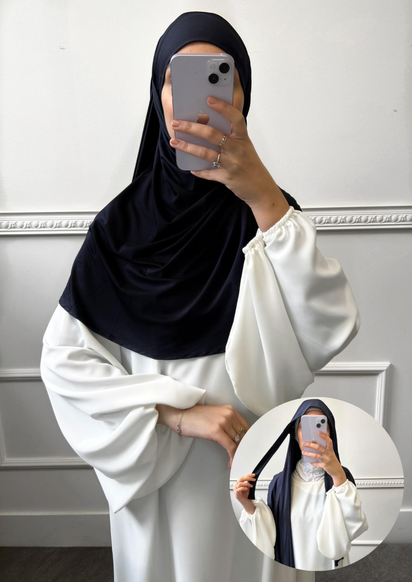 Hijab à nouer en Jersey Noir