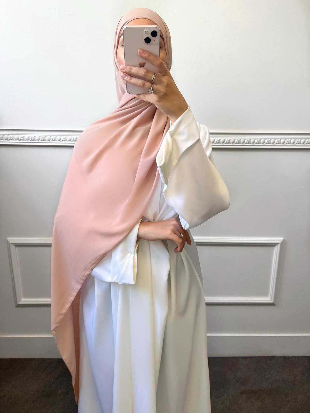 Hijab en crêpe – 82 rose clair