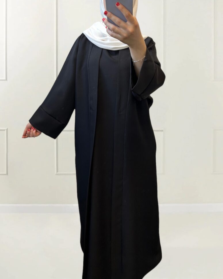 Set kimono Abaya Ina noir pour femme musulmane