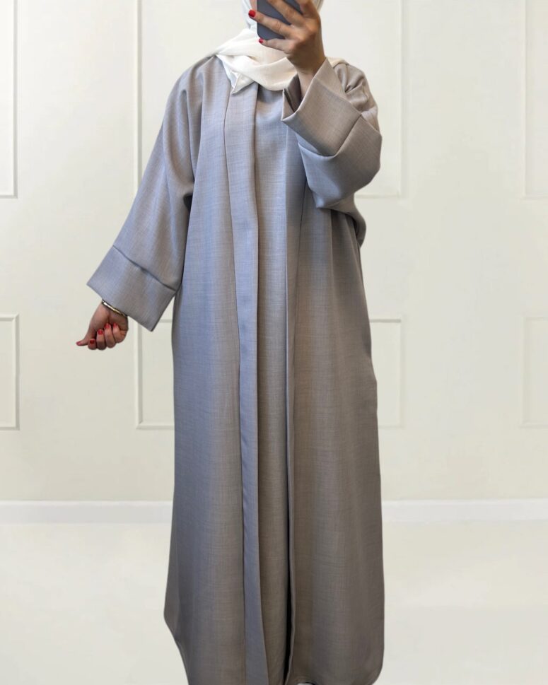 Set kimono Abaya Ina gris pour femme musulmane
