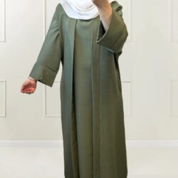 Set kimono Abaya Ina vert kaki pour femme musulmane