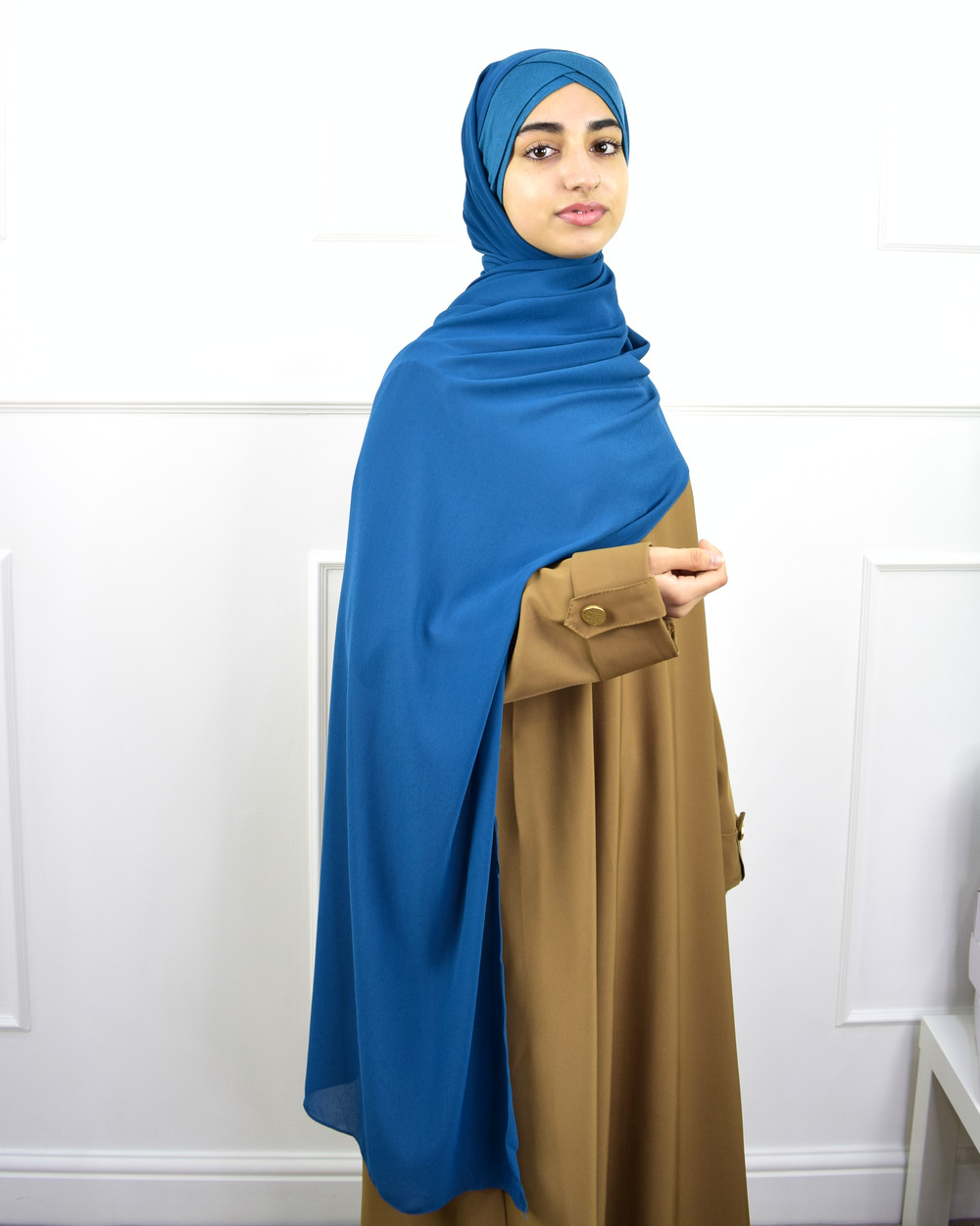 Hijab à enfiler en Mousseline bonnet jersey – Sarcelle