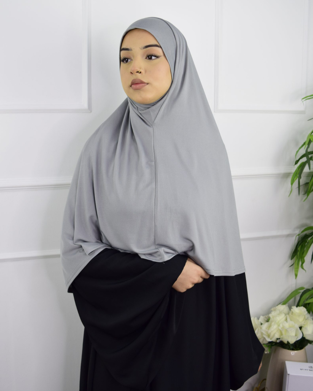 Hijab – Khimar Lycra Gris clair