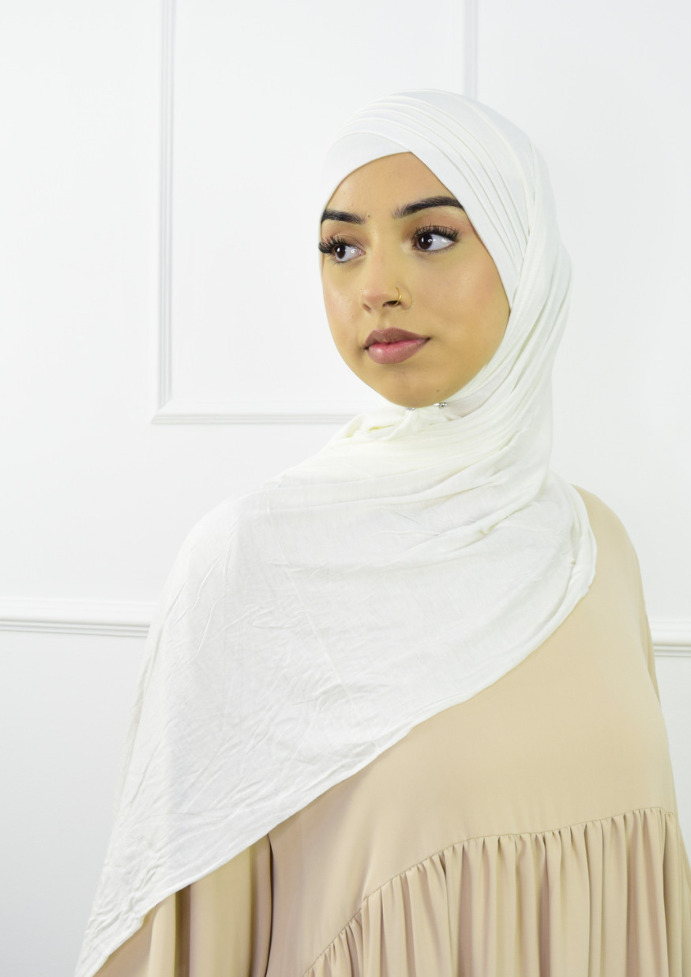 Hijab à enfiler croisé – Blanc