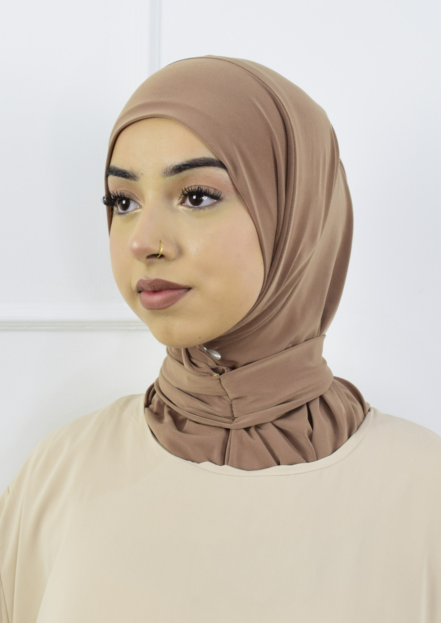 Hijab à clipser – Marron