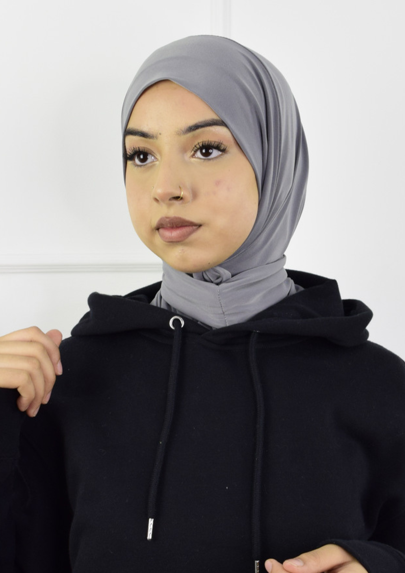 Hijab à clipser – Gris