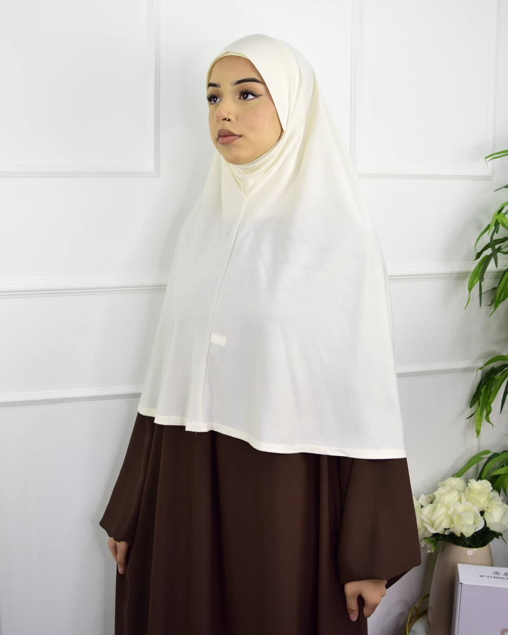Hijab – Khimar Lycra Blanc cassé