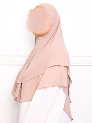 khimar double voiles khimar deux voiles khimar pas cher mon hijab pas cher taupe marron