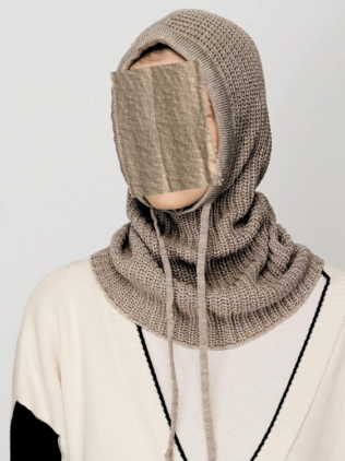 Capuche-cagoule en tricot - Gris clair