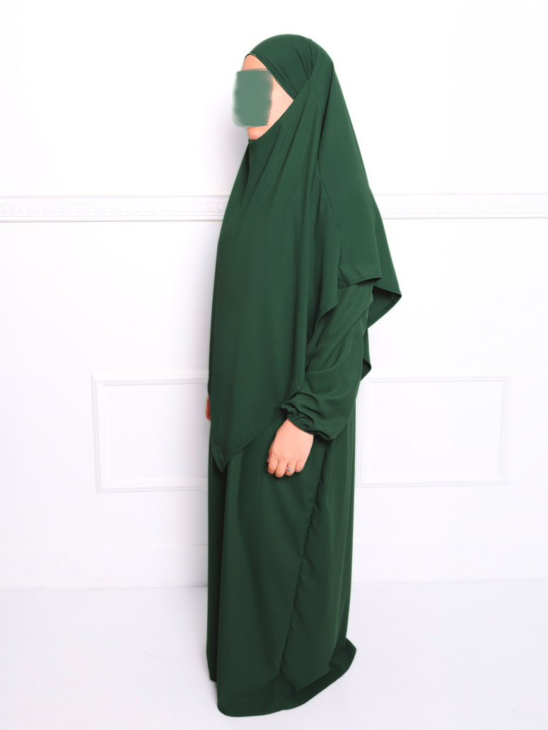 Ensemble abaya et khimar en soie de médine