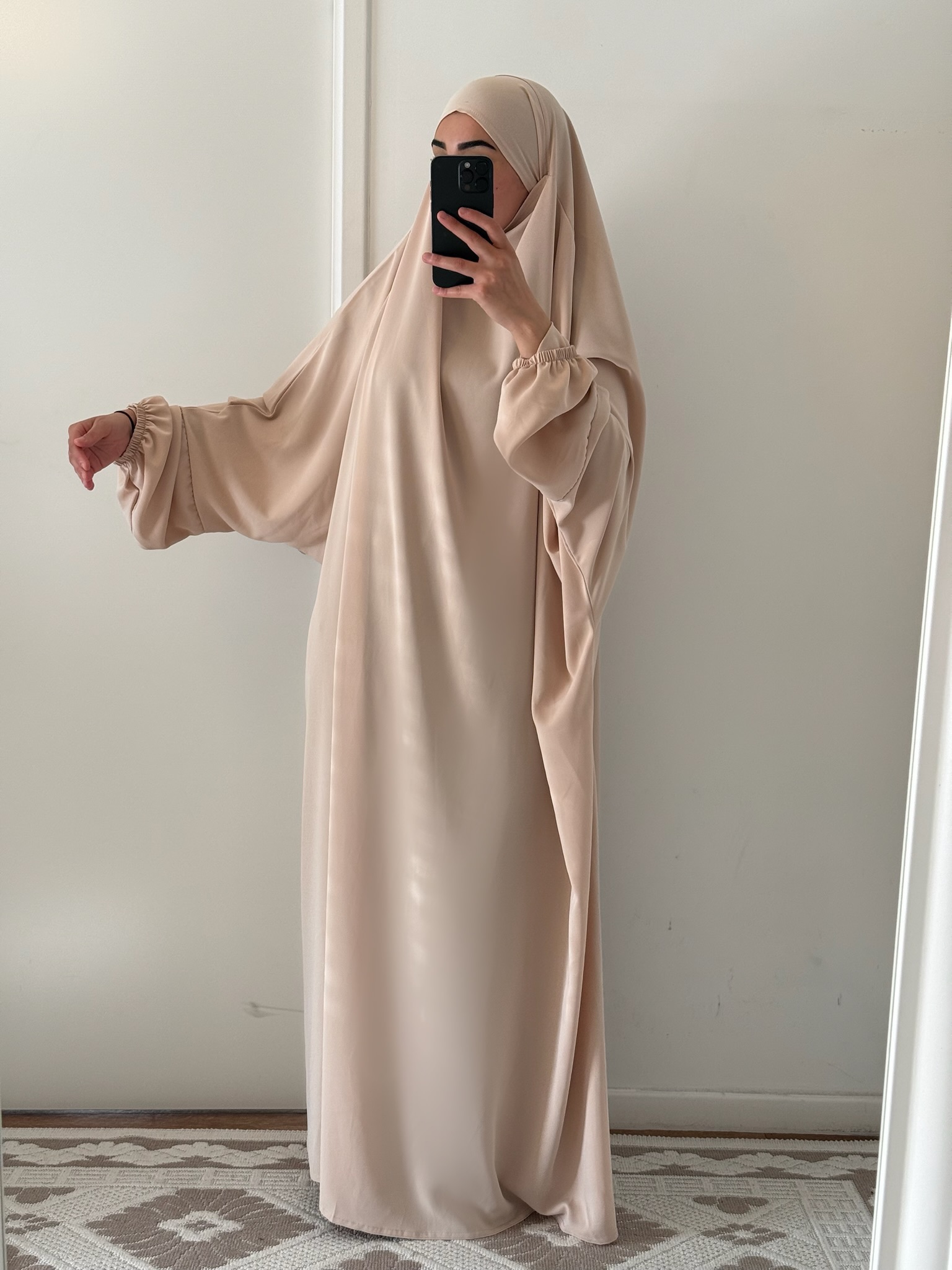 jilbab 1 piece beige beige