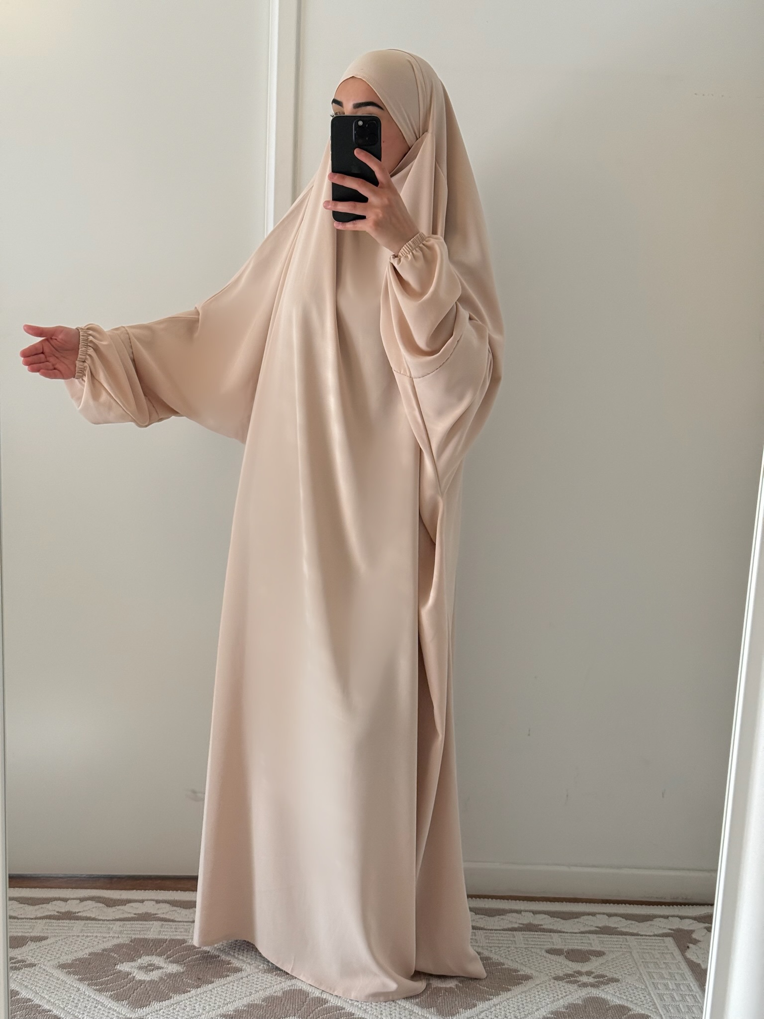 jilbab 1 piece beige