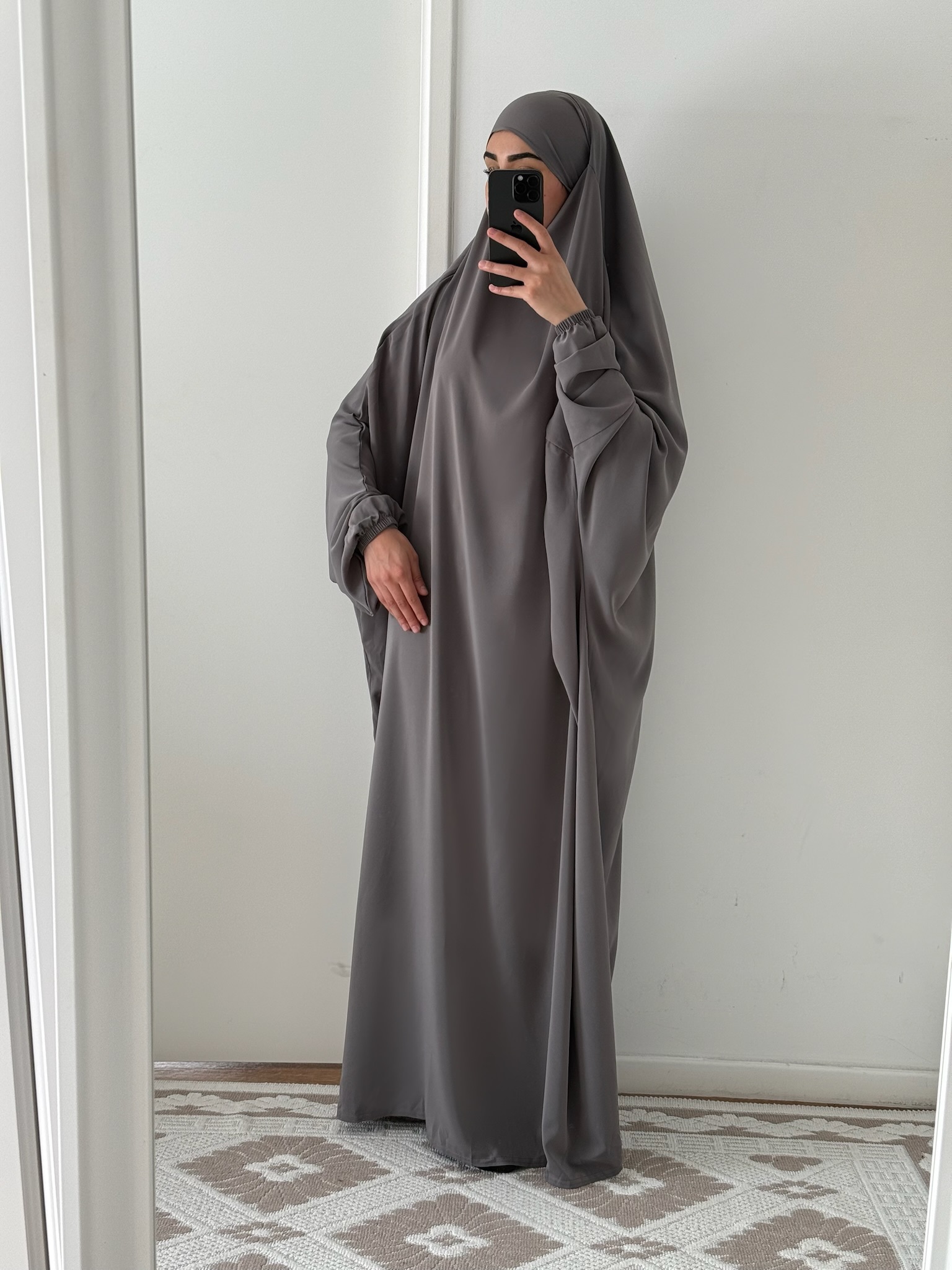 jilbab 1 piece griiis