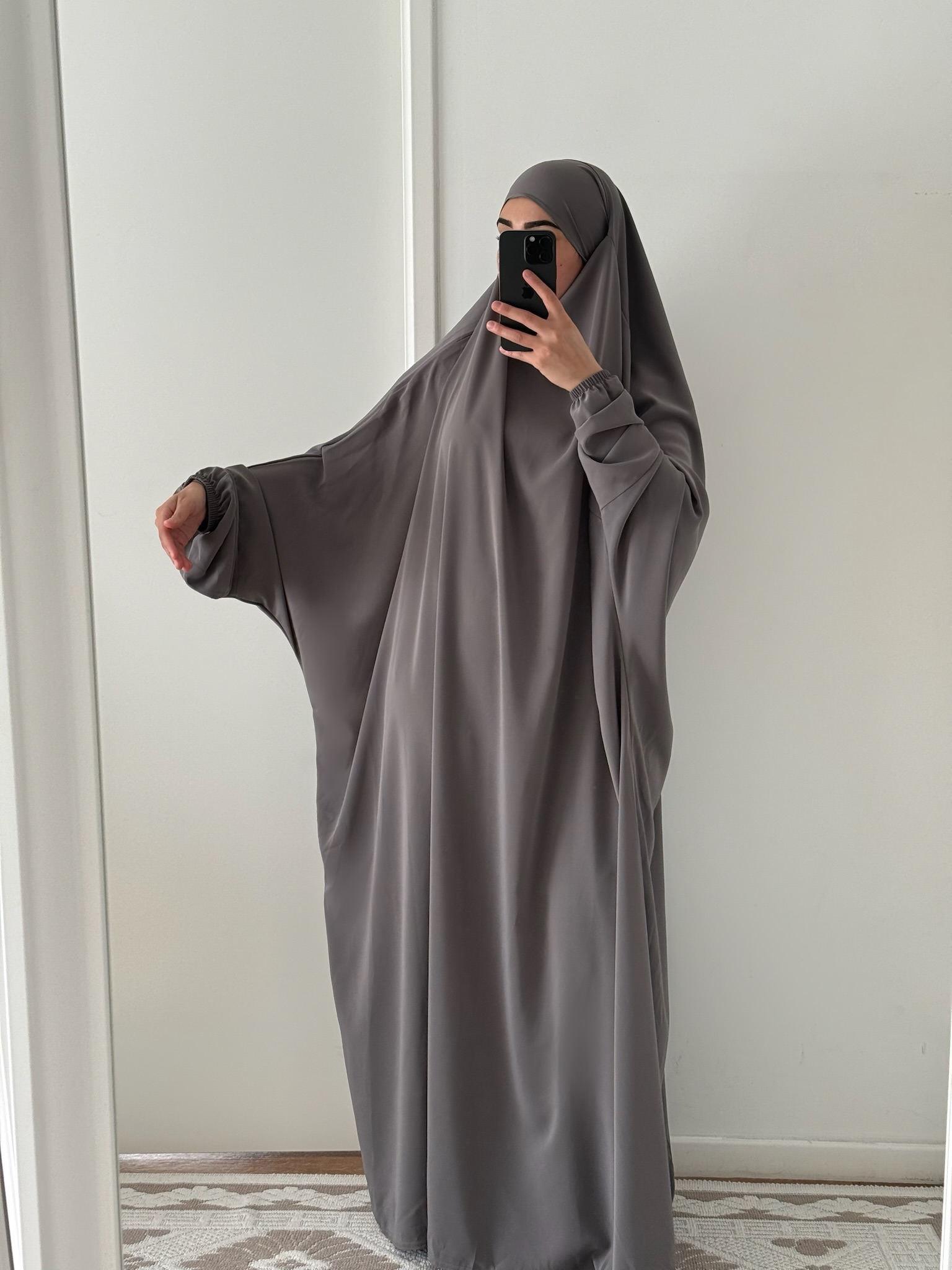 jilbab 1 piece griis