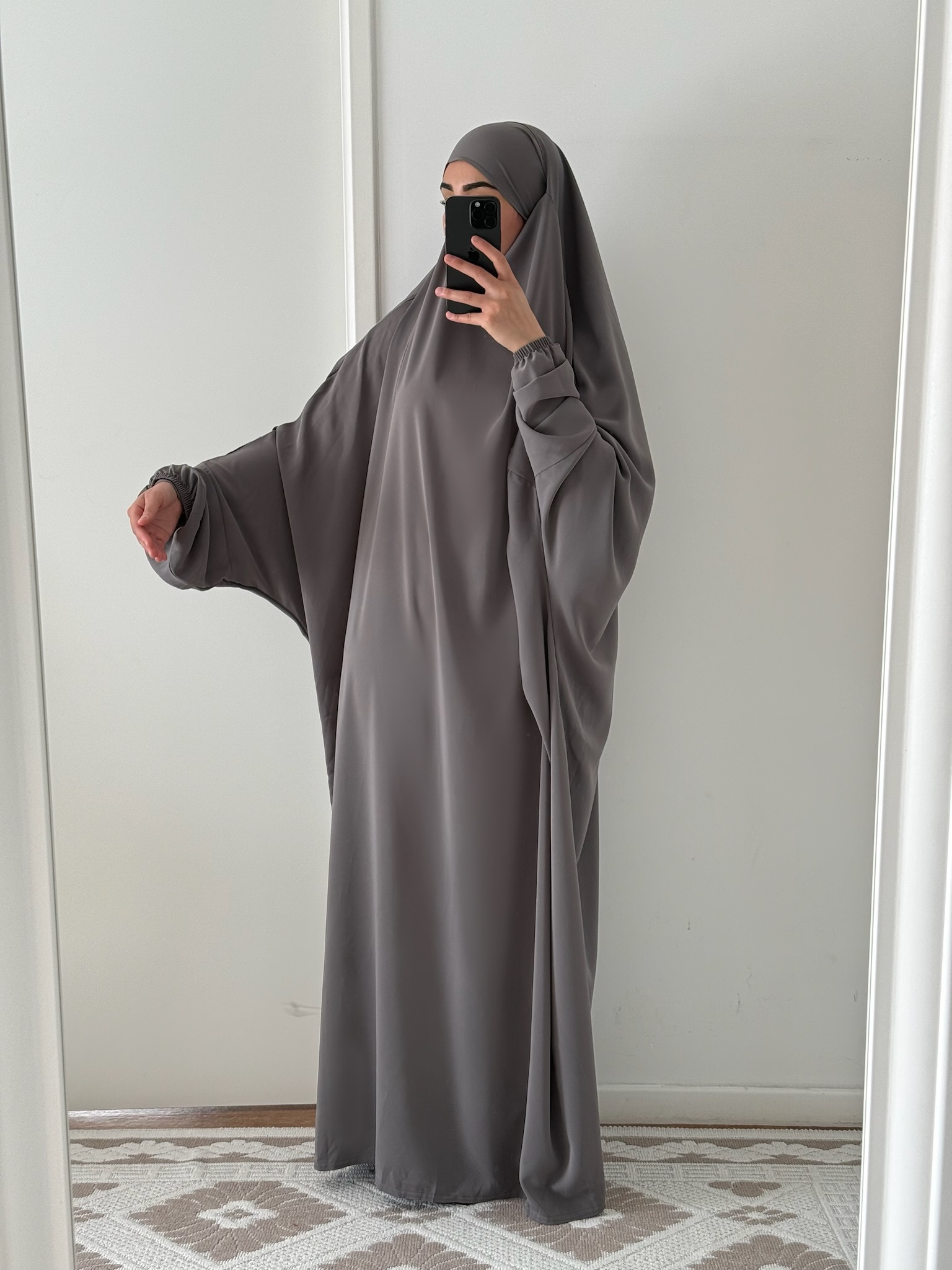 jilbab 1 piece gris