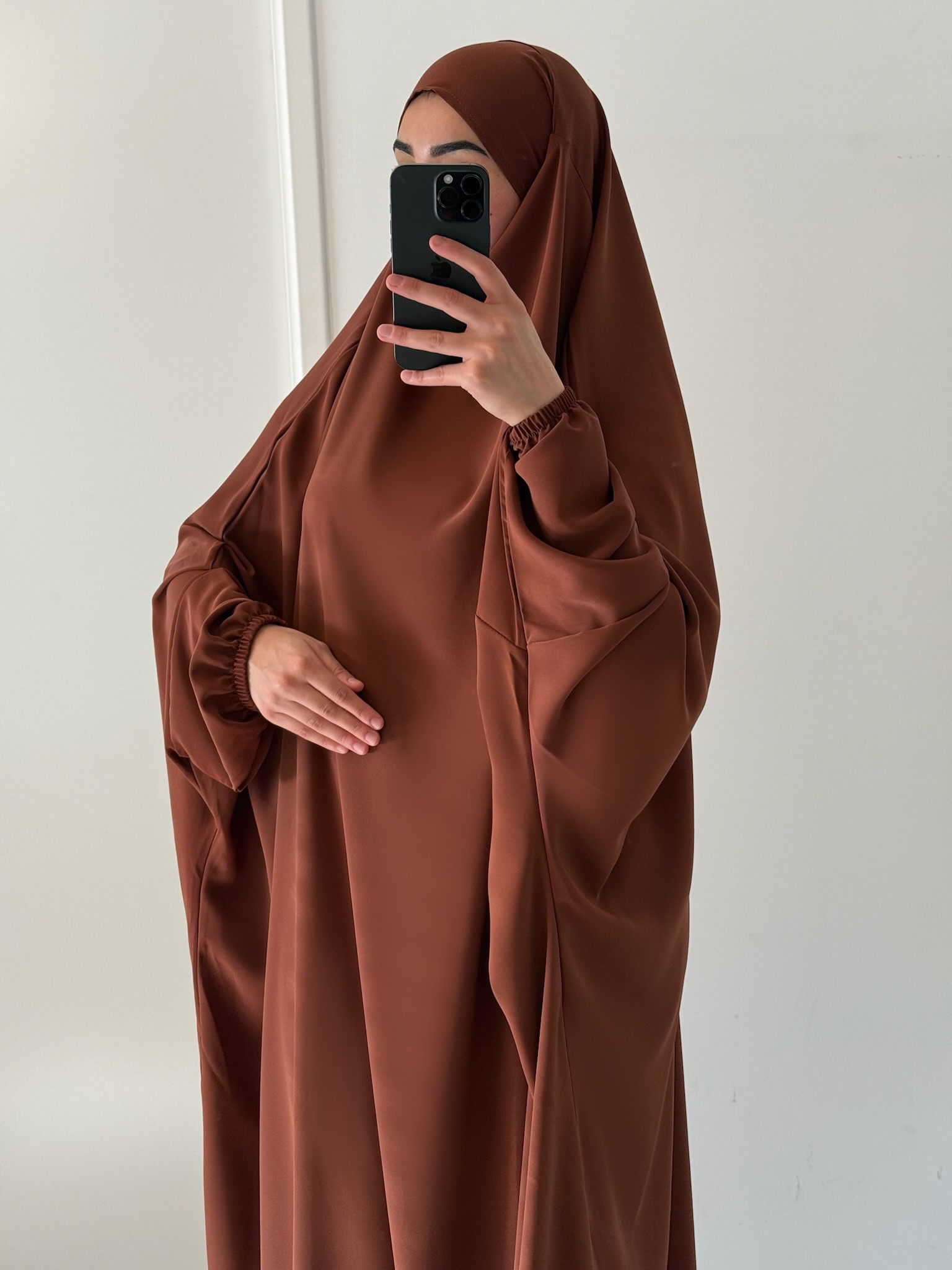 jilbab 1 piece marron clair