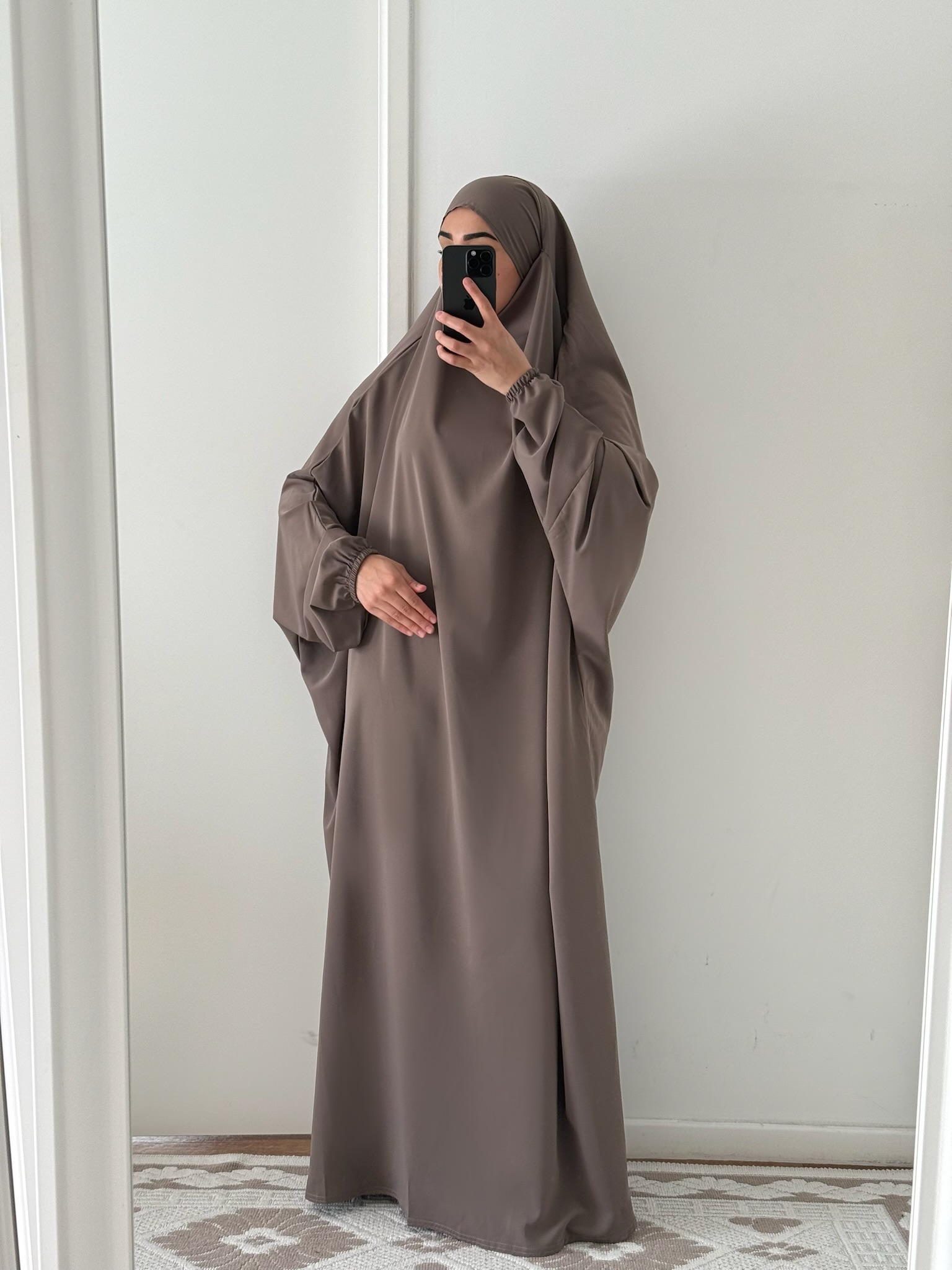 jilbab 1 piece taupee