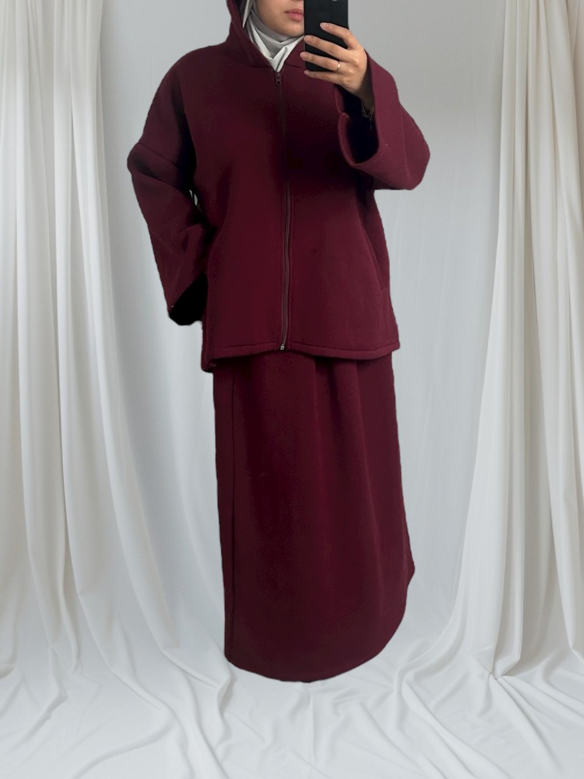 ensemble jupe bordeaux 1
