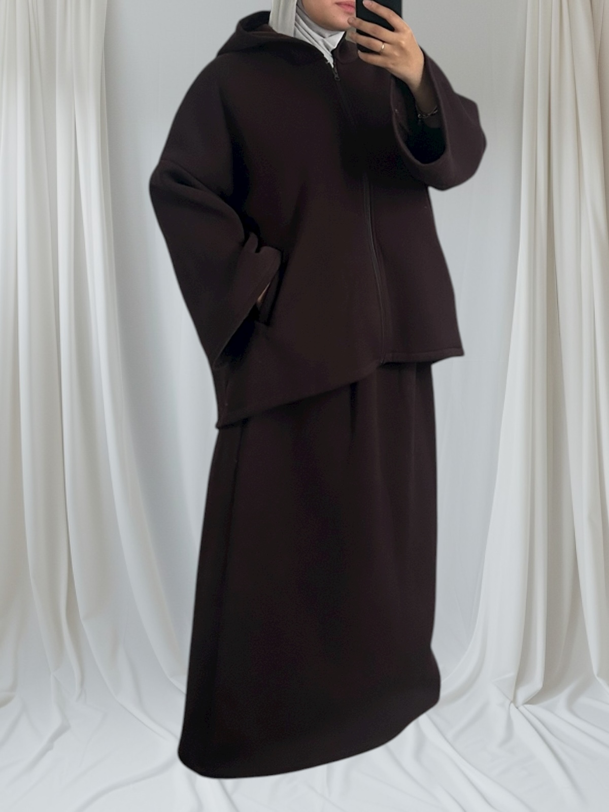 ensemble jupe marron foncé 2