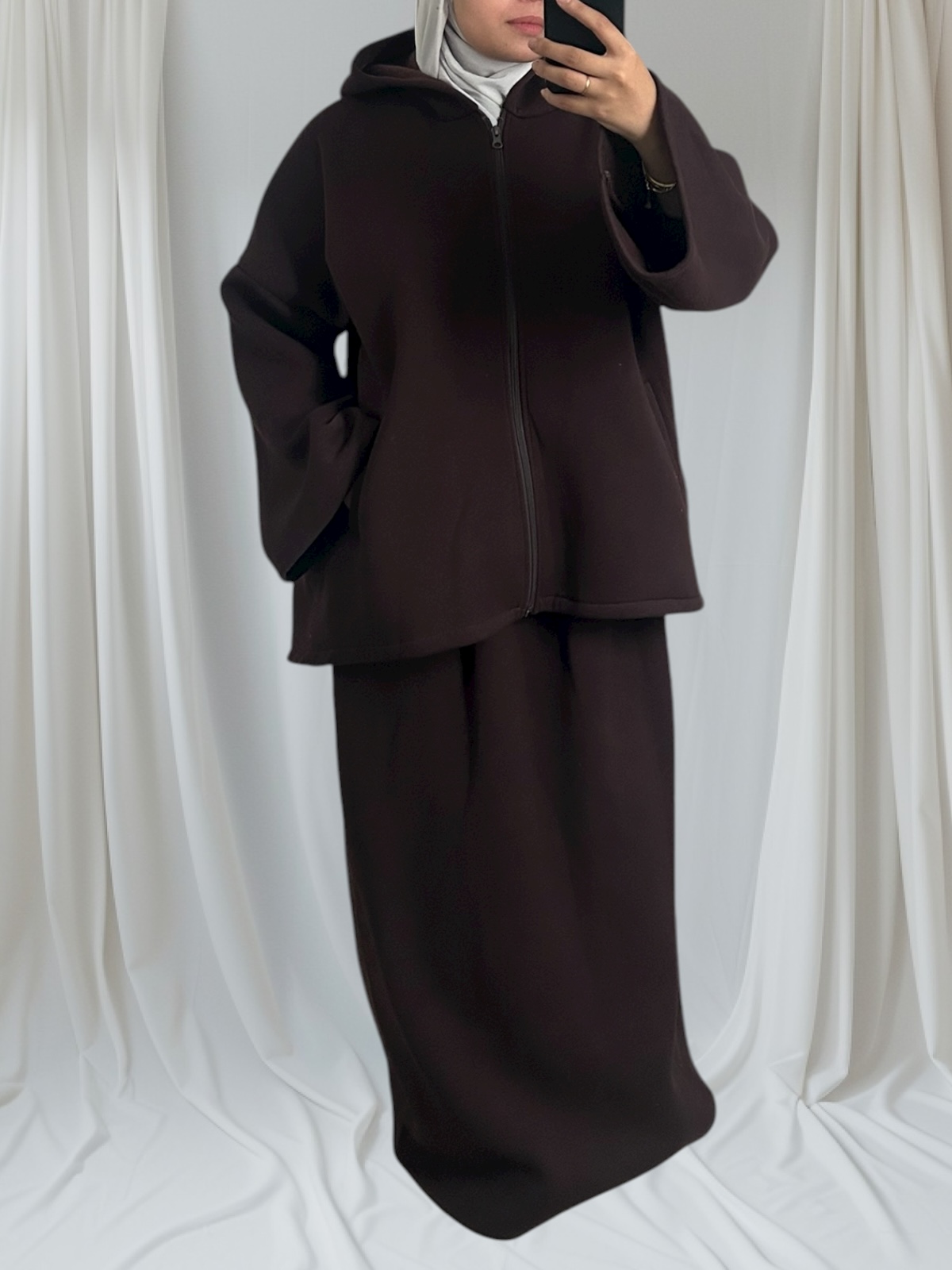 ensemble jupe marron foncé 3