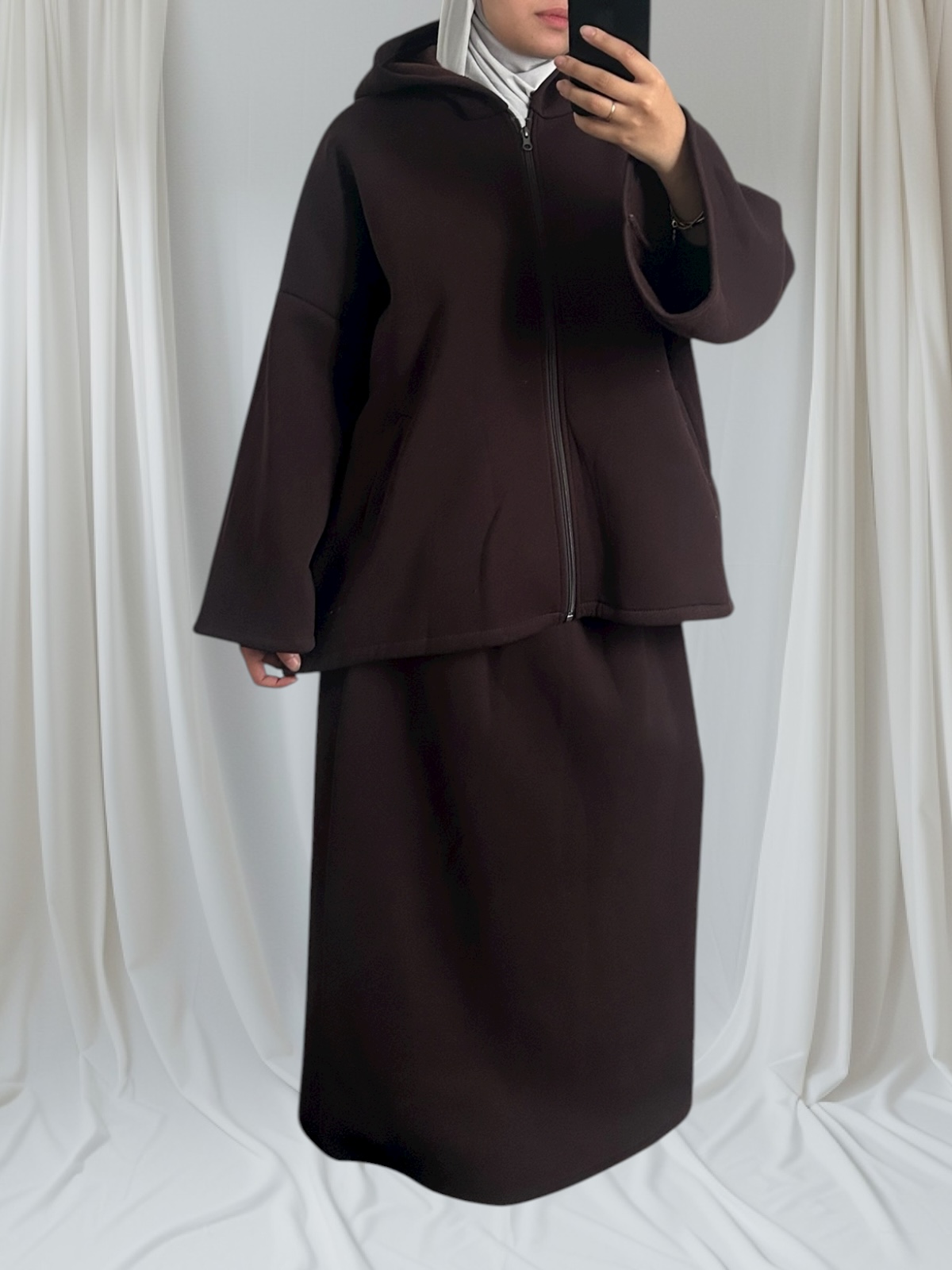 ensemble jupe marron foncé 4