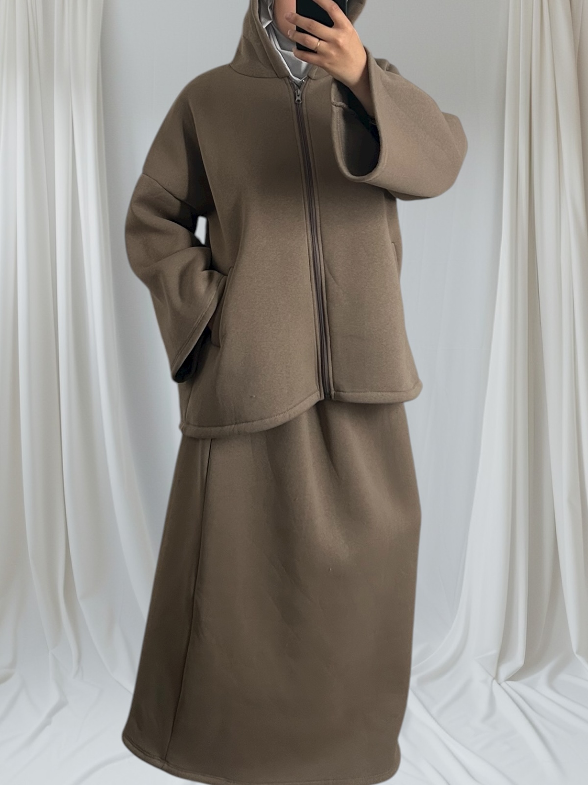 ensemble jupe taupe 2