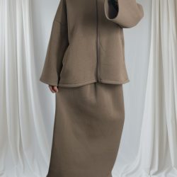 ensemble jupe taupe 3