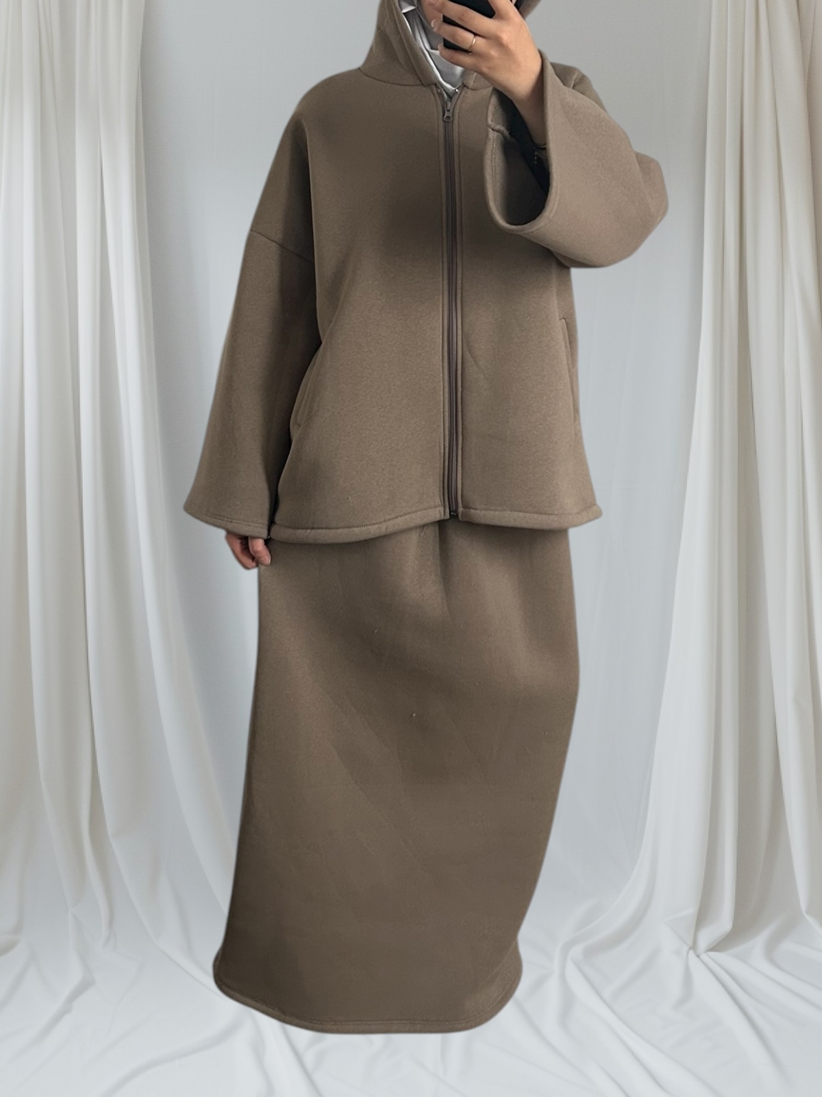 ensemble jupe taupe 3