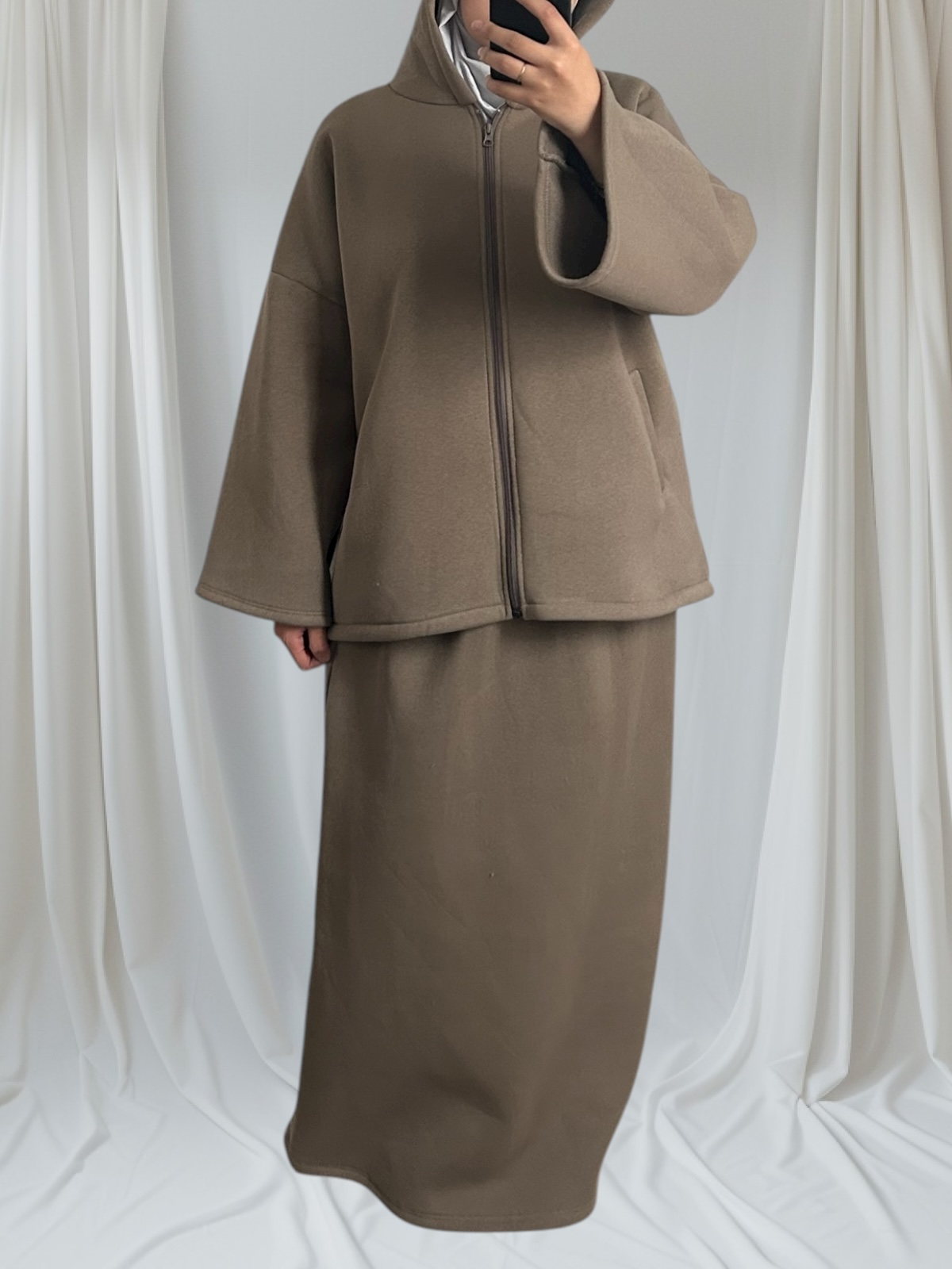 ensemble jupe taupe 4