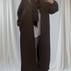 marron gilet long et mastour 3