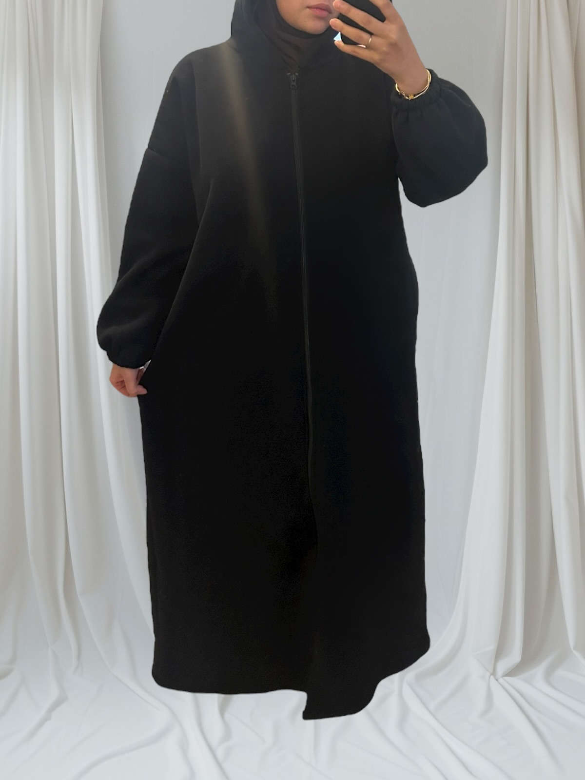 noir gilet long et mastour 1