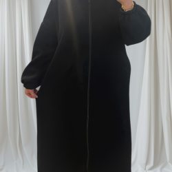 noir gilet long et mastour