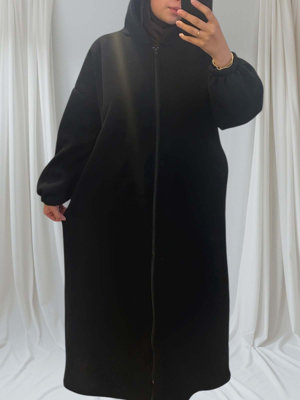 noir gilet long et mastour