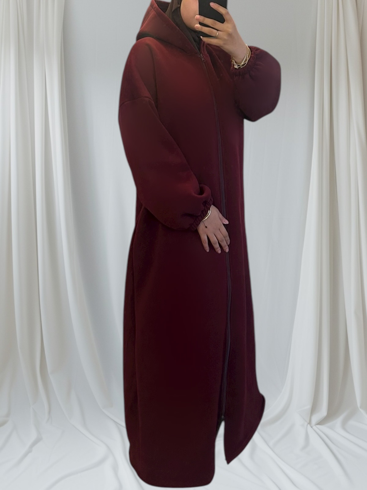 rouge bordeaux gilet long et mastour 1