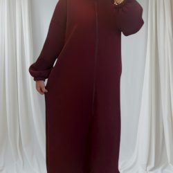 rouge bordeaux gilet long et mastour